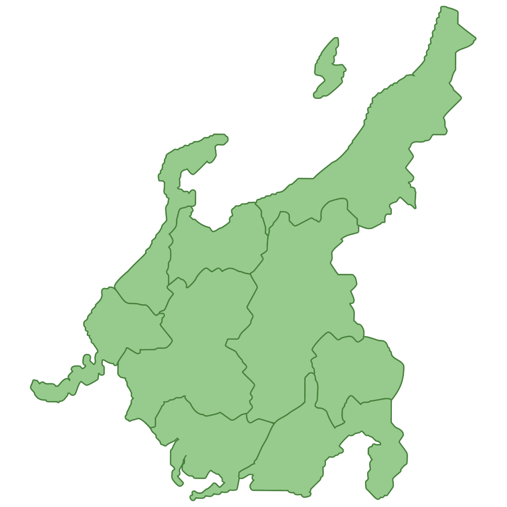 中部地方の地図